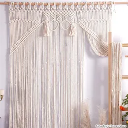 Bröllopsbakgrund Macrame Curtain Tapestry Handwovwen Tassel Pendant Böhmen Dörrgardin Tapestry Window Curtain Tapesrtry 240111