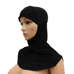 BERETS 2 PCS MUSLIM LADIES HAT WOMENS SCARVES FULL NECK TURBAN UNDERAPAP LADY HIJABカバレッジエラスティックミルクシルクミス