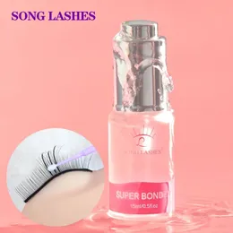 Fırça Song Lashes15ml Süper Bonder Daha Uzun Tutulma Hızlı Kuru Grafçlama Uzatma Kirpisi Şeffaf Su geçirmez Kıyafet Makyaj Aracı