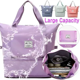 Grande capacidade dobrável sacos de viagem para mulheres ginásio yoga armazenamento bolsa de ombro dos homens à prova dwaterproof água bagagem bolsa viagem duffle saco 240111