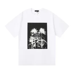 Camiseta Diseñador Moda para hombre Verano Hip Hop Carta Corta Versátil High Street Ventilar Algodón puro Tendencia suelta Púrpura Marca Parejas 67KT