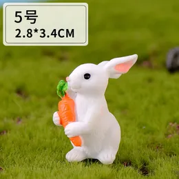 Andra konst och hantverk Naughty Rabbit Micro Landscape Harts Animal Diy Decoration Zodiac White Gift Family Accessories Drop Delivery Ott0p