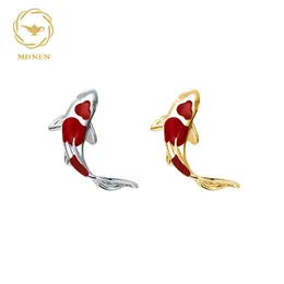 MDNEN G23 Золотая рыбка для пирсинга ушей, масло капает, резьбовые шпильки сверху, серьги-гвоздики для пирсинга губ, ювелирные изделия для пирсинга 240110