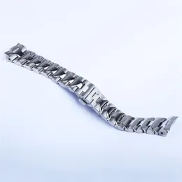 24mm Watch Band för Panerai Luminor Armband Heavy 316L rostfritt stål Watch Band Ersättningsband Silver dubbeltryck 284F