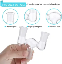 Glass Connecting Double Adapter 14mm Female to 14mm Male