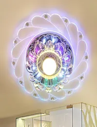 Nova luz do corredor de cristal moderno cristal led luminária teto corredor luminária lustre abertura redonda colorido ceil7908776