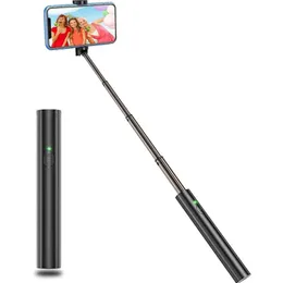 Monopods Lekki Mini Aluminiowy Wysuwany Selfie Stick Statyw Bluetooth Dla iPhone 14 13 12 11 Pro Max Samsung Monopod Selyiestick