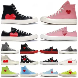 Commes des Garcons x 1970. All Star Womens Mens Designer Buty płótno buty klasyczne klasyczne Chucks 70 Taylors Low Multi-Heart Flats High Top Treakers