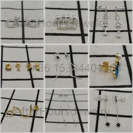 Örhängen 2022 Ny populär 925 Silver Shine Pave Nature Stone Pearl Stud örhängen Pendientes Mujer Moda Fine Bear smycken Gratis leverans