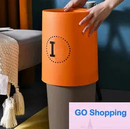 Top Waste Bins Luxury Organizer Trash Can Bedroom Recycle Room Transfer Dustbin Covered Dump Cubo Basura Fashion Cleaning Products High Quality