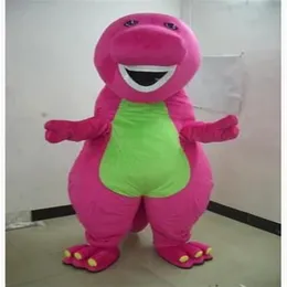 2018 Factory direct Profession Barney Dinosaur Mascot Costumes Halloween Cartoon Adult Size Fancy Dress2579