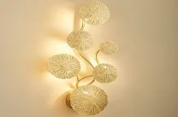 Indoor Living Room Decoration Wall Lamp With G4 LED Bulbs Bedroom Bedside Lighting Lamp Fixtures Lotus Leaf Shape Wall Sconce MYY8520647