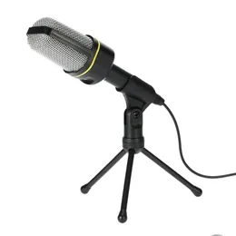 Microphones Professional USB Condenser Microphone Studio Sound Recording Stativ för KTV Karaoke Laptop PC Desktop Computer Drop Deli Dhadf