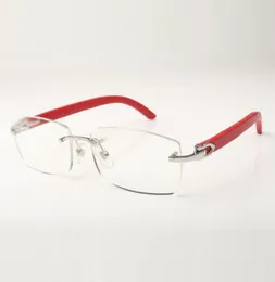 El marco de gafas liso 3524012 viene con nuevos herrajes C que son planos con patas de madera rojas 9133043