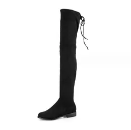 Sexy Pointed Sock Boots Knit Elastic Long Boots Woman Over The Knee Boots Thin Heel Booties Fashion Pumps Small