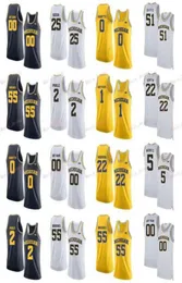 College-Basketball trägt genähte Custom 24 Baird 3 Zavier Simpson 32 Luke Wilson 44 Jaron Faulds Michigan Wolverines College Men 2635807