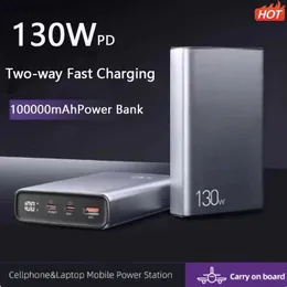 Банки питания для сотовых телефонов 130 Вт Power Bank 100000 мАч Usb Type C Pd Snel Opladen Powerbank Draagbare Oplader Externe Batterij Для ноутбука Macbook Iphone 15L240111