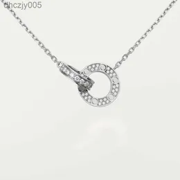 Alta edição design clássico pingente amor parafuso colar para mulheres meninas duplo laço encantos 316l titânio aço jóias de casamento colares Collier CTLM