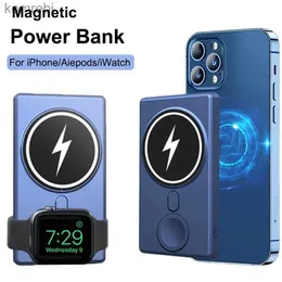 Banki zasilające telefon komórkowy magnetyczny bank zasilania iPhone'a 14 13 12 11 MAX Watch Airpods Szybka bezprzewodowa ładowarka zewnętrzna pakiet akumulatorów MacSafe PowerBanKl240111