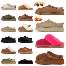 Partihandel tazz tozzs plattform rosa ugh tasman tofflor designer kvinnor män senap frö vinter snö tossor platta-forme australiska stövlar loafers skor päls glider