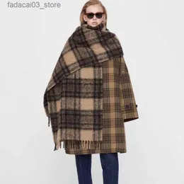 Scarves Winter Cashmere Plaid Scarf Free Shipping Sweden Brand Totem* New Design Wool Woven Men Shawl Fashion Luxury Women Pashmina Wrap Q240111