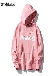 MEN039S Hoodies Sweatshirts Analog Kış Paltosu Pembe Tatlı Kapşonlu Üzgünüm Hasta HARAJUKU GÜZEL CEP PEMENS POLER PAKEL ÇEKME277846