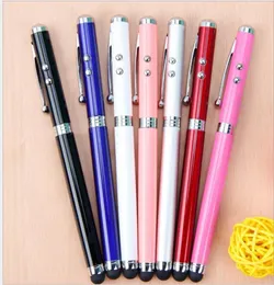 4 in 1 Laser Pointer LED Torch Touch Screen Stylus Ball Pen for Universal smart phone Multifunction writing pens2987703