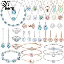 Sets Original 2023 Sparkling Dance Necklace Charms Fine Jewelry Set Dancing Stone Earrings Bracelet Ring For Women Gift With Logo