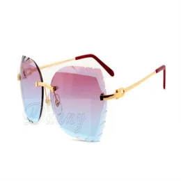 2019 neue rahmenlose Metallbrille, der Name kann in das Glas eingraviert werden T8100688 individuelle Sonnenbrillengröße 58-18-135 mm Sonnenbrille2877