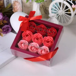 9 adet/set yapay taklit gül hediye kutusu lisansüstü öğrenciler için ebedi sabun çiçekleri güller sevgililer günü düğün partisi dekorasyonu 240111