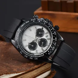 R0Lex Rostfritt stålhandledsklockor Kalender Män Mens Full Function Six Needles Sapphire Watches All Dial Work Quartz Watch Brand Clock Chronograph Luxury Brand