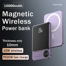 Powerbank per telefoni cellulari 10000mAh Powerbank portatile tipo C Caricabatterie rapido Wireless Power Bank magnetico per iPhone 14 13 12 Samsung Magsafe SeriesL240111