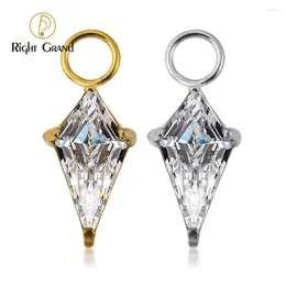 السحر اليمين Grand ASTM F136 Titanium Small Kite Zirconia Charm for Lebe Ear Piercing Huggie Hoop أقراط