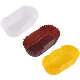 XBJK2302 ZZ 1000-teiliges Set Papier-Backförmchen, Muffins, Cupcake-Förmchen, ovales Kuchen-Brot-Tablett, fettdicht, Einweg- und recycelbar