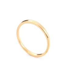 Kobiety pierścieniowe moda osobowość złoty pierścień 2 mm zakrzywiony wewnętrzny i zewnętrzny sferyczny gładki stal nierdzewna Allmatch Cienki pierścień 3849664
