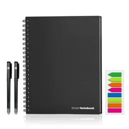 A4 reutilizável inteligente notebook digital bloco de notas forrado pontilhado com caneta apagável e limpar para esboço armazenamento em nuvem reutilização infinitamente 240111