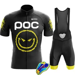 Sets Pro Moto Poc Cycling Jersey Set Men's Cycling Clothing Road Bike Shirts Suit Bicycle Bib Shorts Mtb Wear Maillot Culotte Unisex