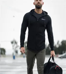 Running Jackets Sweatshirts Male Sleeve Zipper Hoodies Hiking Tight Jogging Elastic Men Long Slim Sports Coat Fitness9627546