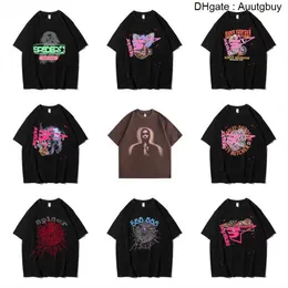 TSHIRTS SP5DER MENS KOMENS Högkvalitativ T-skjortor Fashion Letter Frame Tryckt Black Pink Men Spider T-shirt Cotton Casual Tees 77vf