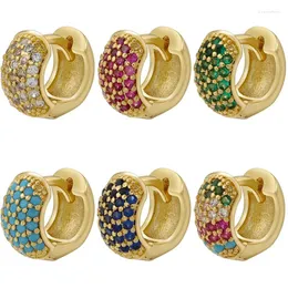 Серьги-кольца ZHUKOU 11 мм, маленькие разноцветные разноцветные серьги с цирконием для женщин, мини-обнимашки, оптовая продажа VE1117