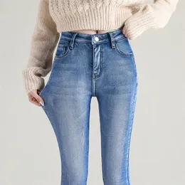 Calças de brim femininas estiramento magro lápis jeans senhora ajuste fino leggings perna reta rasgado calças meninas barato qualidade y2k apertado denim calças