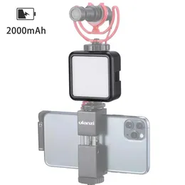 Accessori Ulanzi VL49 Mini luce video LED dimmerabile Vlog con 3 microfoni per montaggio su slitta fredda Batteria incorporata da 2000 mAh Tipo C Luce di carica