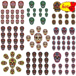 10 Pcs Skull Patch Wholesale for Clothing Iron on Lots Bulk Embroidered Designer Punk Badges Fabrics Sew Pack Sets Rock Parches