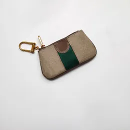 Высококачественный дизайнерский чехол для ключей, женский кошелек Cles, роскошный брелок-кошелек, классическая модная мужская кольцевая цепочка, мини-кошелек для монет, холст, кожаная подвеска, сумка-коробка с мешком для пыли