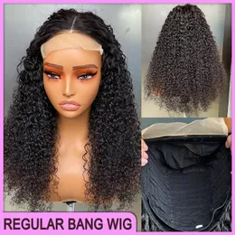 Malaysian Peruvian Indian Brazilian Natural Black Jerry Curly 5x5 Transparent Lace Closure Wig 20 Inch 100% Raw Virgin Remy Human Hair Sale Wig