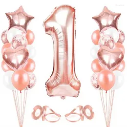 Party Decoration 29Pcs 32inch 1-9th Number Balloons Rose Gold Ballons Set For Birthday Wedding Accessories Baby Shower Baloon Decor