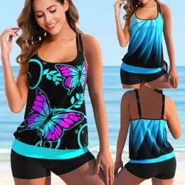 Tankini Sets Swimwear Women Monokini Swimsuits Bathing Suit Bikinis Beachwear Print Sexy Tank Two Piece Plus Size 5XL Fit 240111