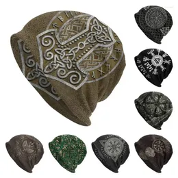 Berets Vikings Ragnar Lothbrok Skullies czapki czapki mjolnir hammer dzianin kapelusz zimowy ciepłe maski czapki mężczyźni sko street sk yera