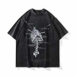 Men T-shirt Tkpa street old portrait half sleeved T-shirt Women washing short sleeved street trend hip hop print short sleeved