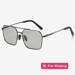 Designer-Sonnenbrillen. Metallische High-End-Polarisationssonnenbrille mit Farbwechsel für Herren mit Vollrahmen, spezielle UV-beständige Sonnenbrille Q36I